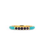 Rachel Reid 14k Yellow Gold & Enamel Blue Saphhire Ring