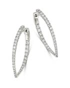 Bloomingdale's Diamond Inside Out Teardrop Hoop Earrings In 14k White Gold - 100% Exclusive