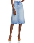 Mother The Swooner Straight A Denim Skirt In Give It Up