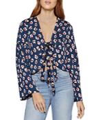 Bcbgeneration Tie-front Bell-sleeve Top