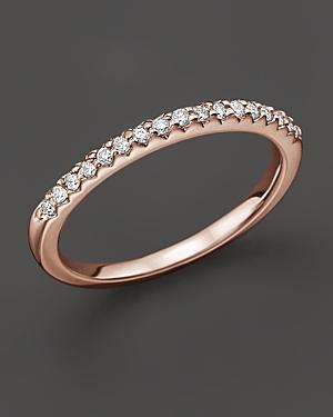 Diamond Micro-pave Ring In 14 Kt. Rose Gold, 0.15 Ct. T.w.