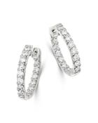 Bloomingdale's Diamond Inside-out Oval Hoop Earrings In 14k White Gold, 1.50 Ct. T.w. - 100% Exclusive