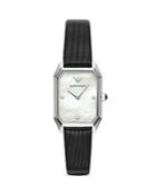 Emporio Armani Mother-of-pearl Dial & Leather Strap Watch, 24mm X 36mm
