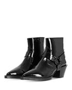 The Kooples Women's Western Harness Patent Ankle Boots