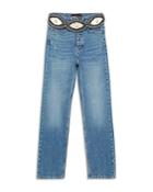 The Kooples Belted Straight Leg Jeans In Blue