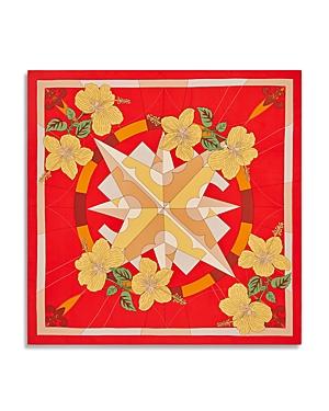 Tory Burch Floral Compass Silk Scarf