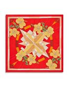 Tory Burch Floral Compass Silk Scarf