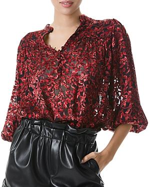 Alice And Olivia Serena Mandarin Collar Blouse