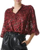 Alice And Olivia Serena Mandarin Collar Blouse
