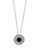Bloomingdale's Multicolor Diamond Evil Eye Pendant Necklace In 14k White & Yellow Gold, 18 - 100% Exclusive