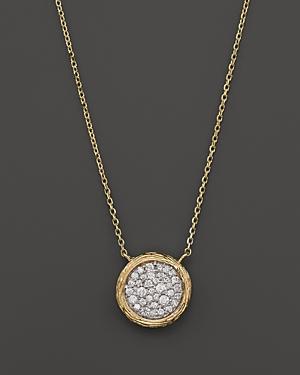 Pave Diamond Circle Pendant Necklace In 14k Yellow Gold, .35 Ct. T.w. - 100% Exclusive