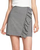 1.state Ruffled Glen Plaid Mini Skirt