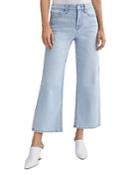 Jen7 By 7 For All Mankind Cropped Wide Leg Jeans In Pinstripe