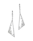 Kc Designs 14k White Gold Diamond Mosaic Geometric Statement Earrings