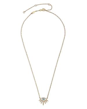 Baublebar Tali Cubic Zirconia Evil Eye Pendant Necklace In 14k Gold Plated Sterling Silver, 16-19