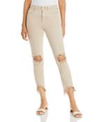L'agence High Line High Rise Cropped Skinny Jeans In Biscuit Destructed