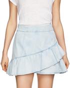 1.state Flounced Denim Mini Skirt