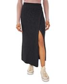 Free People Better Days Ribbed Faux Wrap Maxi Skirt