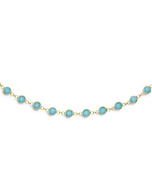 Adinas Jewels Turquoise Bezel Choker Necklace, 12.5-15.5