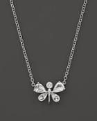 Diamond Butterfly Pendant Necklace In 14k White Gold, .30 Ct. T.w.