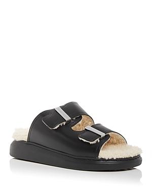 Alexander Mcqueen Women's Shearling Slide Sandals