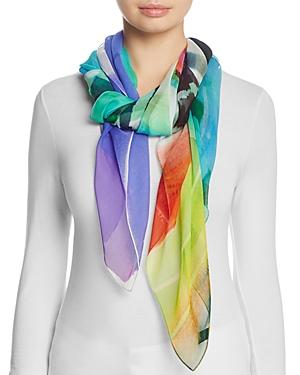 Larioseta Abstract Watercolor Print Silk Scarf