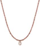 Meira T 14k Rose Gold Beaded Choker Necklace With White Topaz And Diamonds, 12.5