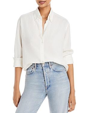 Vanessa Bruno Druyat Textured Stripe Button Front Blouse
