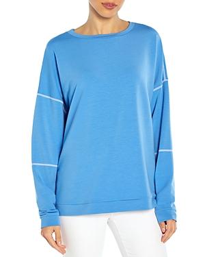 Three Dots Flatlock Stitch Terry Sweater