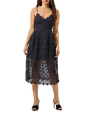 Astr The Label Lace Illusion Midi Dress