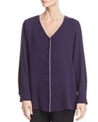 Eileen Fisher Piped Silk Top
