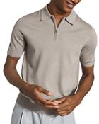 Reiss Maxwell Regular Fit Merino Zip Polo Shirt