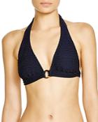 Shoshanna Navy Cable Halter Bikini Top