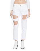 Pistola Remy Distressed Cropped Boyfriend Jeans In White Out