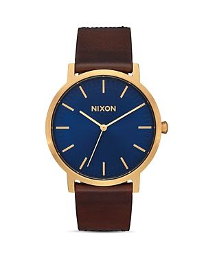 Nixon Porter Brown Leather Strap Watch, 40mm