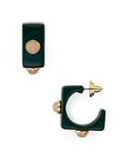 Tory Burch Stone Studded Square Earrings