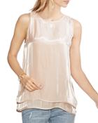 Vince Camuto Sleeveless Iridescent Double-layer Top