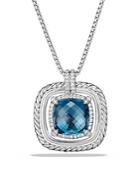 David Yurman Chatelaine Pave Bezel Necklace With Hampton Blue Topaz And Diamonds