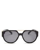 Versace Men's Polarized Brow Bar Round Sunglasses, 58mm