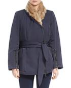 Halston Heritage Faux Fur-lined Wrap Coat
