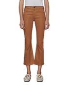 Frame Le Crop Mini Coated Bootcut Jeans In Vicuna