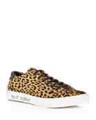 Saint Laurent Men's Malibu Leopard Print Low Top Sneakers