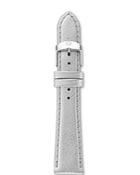 Michele Metallic Silver Saffiano Leather Watch Strap, 18mm
