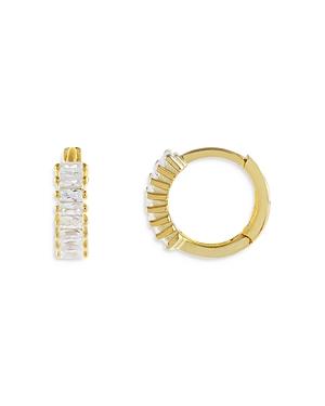 Adinas Jewels Baguette Huggie Hoop Earrings