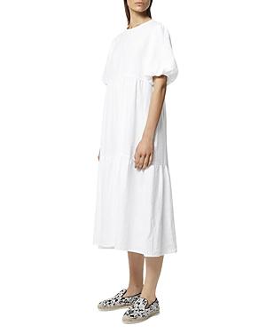 Peserico Puff Sleeve Tiered Midi Dress