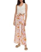 Maje Pisella Floral Print Flare Leg Pants