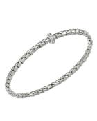Chimento 18k White Gold Stretch Spring Collection Disc Rope Bracelet With Diamonds