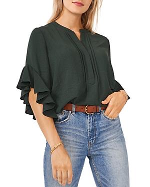 Vince Camuto Pleated Flutter Sleeve Top