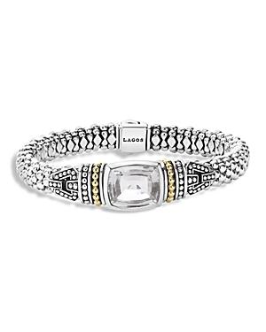 Lagos 18k Yellow Gold And Sterling Silver Glacier Bracelet With White Topaz