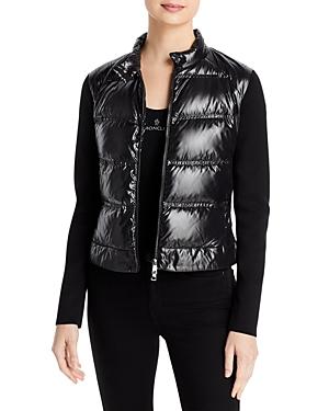 Moncler Quilted And Tricot Knit Cardigan